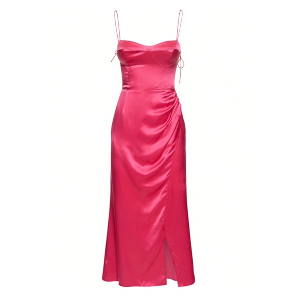 NEW Reformation Marguerite Silk Dress Flambe 4 - Picture 1 of 17
